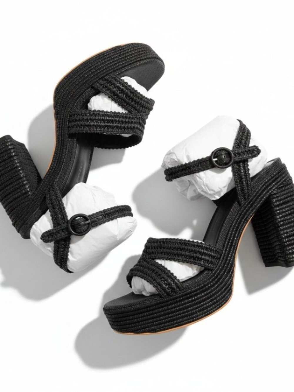Dolce Vita Lacye Black Onyx Woven Strappy Boho Platform Heels Size 11